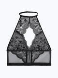 Lace & Mesh High-neck Bra